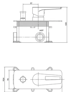 Koupelna CERSANIT Podomítková páková vanová/ sprchová baterie MILLE, vč. montážního tělesa, chrom S951-342