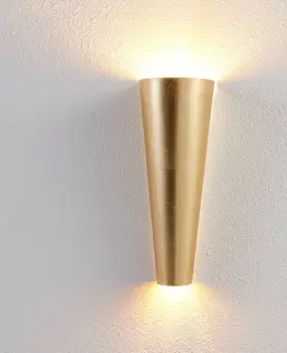 Nástěnná svítidla Lindby Tvarované nástěnné světlo Conan ve zlaté barvě