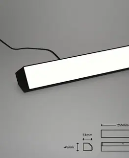 Inteligentní bodová světla Briloner LED nástěnná stěrka Muro S, CCT, RGB, stmívatelná, černá