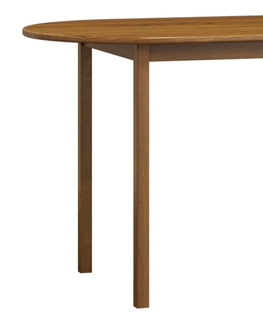 Jídelní stoly Stůl DASHEN 4, oválný 150x80, masiv borovice, moření: dub