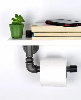 Koupelnové doplňky Kalune Design Držák toaletního papíru BORURAF LARM černý/bílý