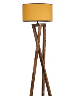 Svítidla Opviq Stojací lampa Macka 166 cm hnědá/žlutá