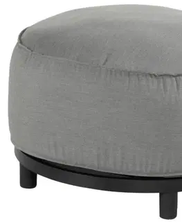 Zahradní židle a křesla Luxusní zahradní podnožka Emma Round - Mid Grey