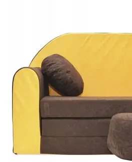 Dětské sedačky Dětská rozkládací pohovka ve žluté barvě 98 x 170 cm
