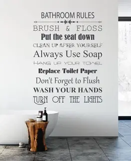 Samolepky na zeď Samolepka na zeď - Bathroom Rules