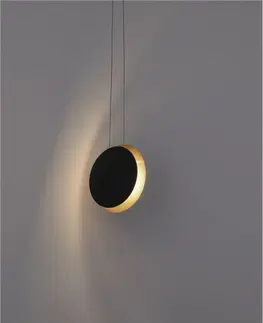 Designová závěsná svítidla NOVA LUCE závěsné svítidlo SHELL černá a zlatý hliník a železo LED 7W 3000K 9695248