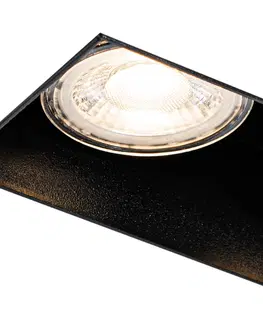 Podhledove svetlo Moderní zapuštěné bodové svítidlo černé GU10 bez omítky 2-světlo - Oneon