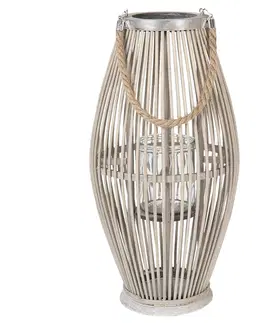 Zahradní lampy Dřevěná lucerna Lilli -  Ø 25*50 cm Clayre & Eef 6RO0470L