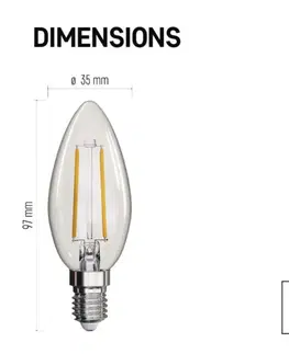 LED žárovky EMOS LED žárovka Filament svíčka / E14 / 1,8 W (25 W) / 250 lm / teplá bílá ZF3200