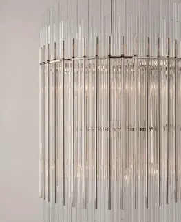 Designová závěsná svítidla HUDSON VALLEY závěsné svítidlo WALLIS ocel/sklo staromosaz/čirá E14 6x40W 6310-AGB-CE