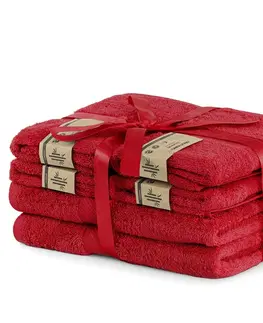 Ručníky DecoKing Sada ručníků a osušek Bamby červená, 4 ks 50 x 100 cm, 2 ks 70 x 140 cm