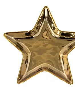 Mísy a misky Zlatá keramická miska ve tvaru hvězdy Gold Star - 16*16*2 cm Clayre & Eef 6CE1463