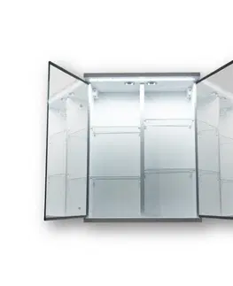 Koupelnová zrcadla HOPA Vrchní zrcadlová skříňka NICE s LED osvětlením Rozměr A 80 cm, Rozměr B 15 cm, Rozměr C 64 cm OLNNIC80