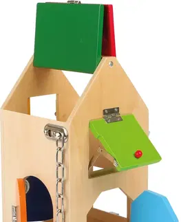 Dřevěné hračky Small foot Motorický dům se zámky ROUS vícebarevný