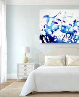 Abstraktní obrazy Obraz modrý akvarel v abstraktním provedení