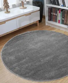 Kulaté a oválné koberce Kulatý koberec šedé barvy Šířka: 60 cm | Délka: 60 cm