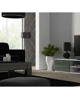 TV stolky Artcam TV stolek SOHO 180 cm Barva: Bílá/šedý lesk