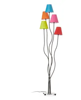 Stojací lampy Näve Textilní stojací lampa Colori 5zdrojová rozmanitá