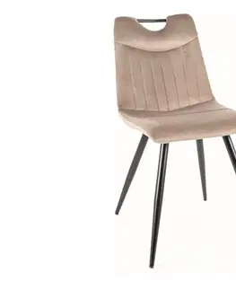 Jídelní sety Jídelní židle ORFE VELVET Signal Béžová