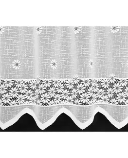 Metráž Záclona žakárová, Flora vitrážka metráž, bílá 40 cm