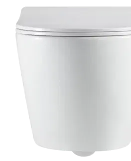 Záchody DEANTE Podomítkový rám, pro závěsné WC mísy + SLIM tlačítko bílé + WC INVENA LIMNOS WITH SOFT, včetně soft/close sedátka CST_WC01 A51P LI1