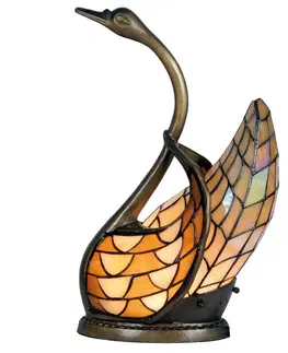 Svítidla Dekorativní lampa Tiffany labuť - 30*20*45 cm 1x E14 / Max 40W Clayre & Eef 5LL-9883