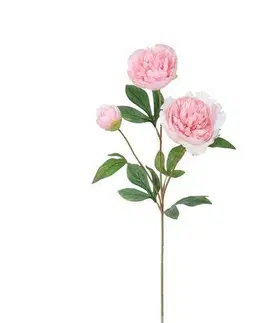 Květiny Umělá pivoňka, 67 cm, sv. růžová