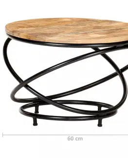 Konferenční stolky Konferenční stolek hnědá / černá Dekorhome Mangovníkové dřevo