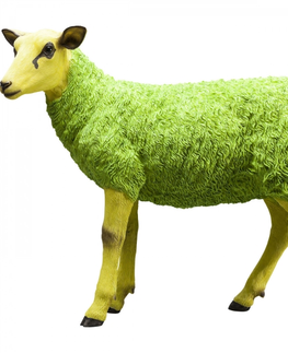 Sošky zvířat KARE Design Soška Ovce zelenožlutá 60cm