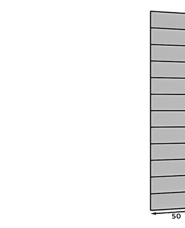 Postele Dekorační nástěnný panel MATEO 50x240 cm, tmavě šedá