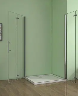 Sprchové vaničky H K Obdélníkový sprchový kout MELODY R108, 100x80 cm se zalamovacími dveřmi včetně sprchové vaničky z litého mramoru