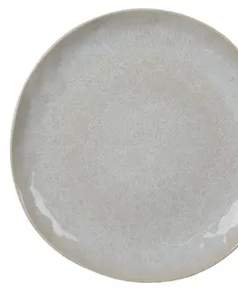 Talíře Šedý kameninový jídelní talíř Grivon - Ø 28*3 cm Clayre & Eef 6CEFP0101