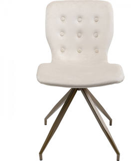 Jídelní židle KARE Design Krémová čalouněná jídelní židle Butterfly
