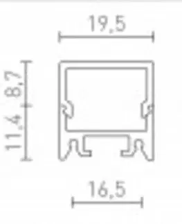 Profily RED - DESIGN RENDL RENDL LED PROFILE D přisazený 1m hliník/mléčný akryl  R13866