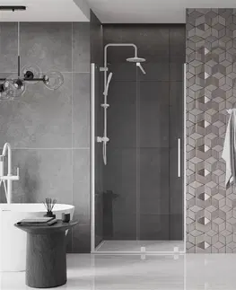 Sprchové kouty MEXEN/S Velar posuvné sprchové dveře 110, transparent, bílá 871-110-000-01-20