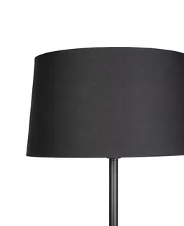 Stojaci lampy Moderní stojací lampa černá s černým odstínem 45 cm - Simplo