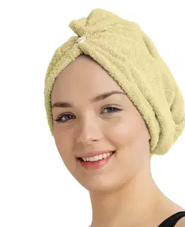 Ručníky Rychleschnoucí froté turban na vlasy krémová