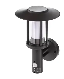 Venkovní nástěnná svítidla s čidlem pohybu Lindby LED nástěnné svítidlo Gregory tmavě šedá senzor