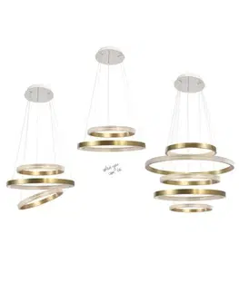 LED lustry a závěsná svítidla Nova Luce Elegantní závěsné LED svítidlo Vegas v luxusním zlatavém designu - 18 W LED, 1020 lm, pr. 450 mm NV 86016808
