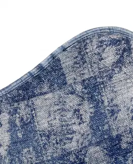 Křesla Relaxační křeslo BUTTERFLY textil / ocel Dekorhome Modrá