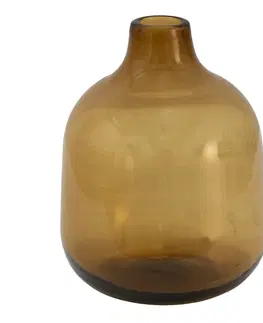 Dekorativní vázy Hnědá skleněná dekorační váza - Ø 10*13 cm Clayre & Eef 6GL3451