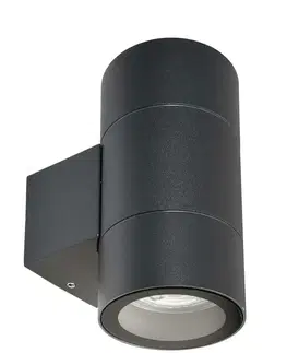Moderní venkovní nástěnná svítidla Light Impressions Deko-Light nástěnné přisazené svítidlo Achernar Up and Down 220-240V AC/50-60Hz GU10 2x max. 35,00 W 158 černošedá RAL 7021 731131