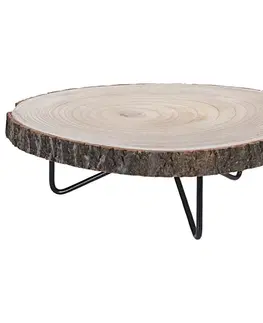Prkénka a krájecí desky DekorStyle Dřevěný stojan na 3 nohách Bordos 40 cm hnědý