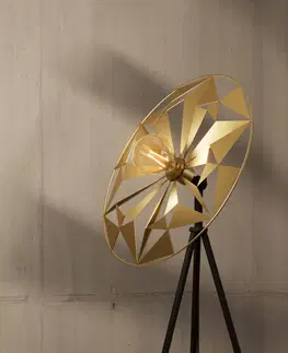 Stojací lampy EGLO Stojací lampa Castanuelo, černá/zlatá
