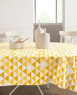 Ubrusy Ubrus s motivy trojúhelníků, voskované plátno