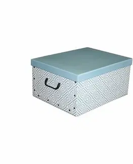 Úložné boxy Compactor Skládací úložná krabice - karton box Compactor Nordic 50 x 40 x 25 cm, světle modá