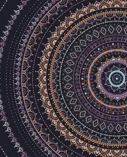 Tapety Feng Shui Tapeta Mandala se vzorem slunce ve fialových odstínech