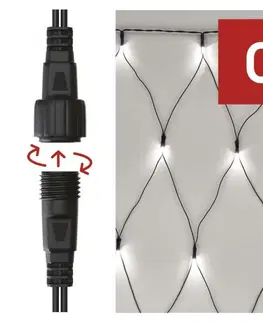 Závěsy a sítě EMOS Standard LED spojovací vánoční řetěz – síť, 1,5x2 m, venkovní, studená bílá D1DC01