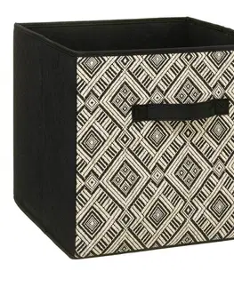 Úložné boxy DekorStyle Úložný box Ethnique 31x31 cm černobílý