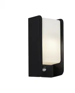 LED venkovní nástěnná svítidla BRILONER Venkovní svítidlo s čidlem 25,5 cm 1x E27 12W černá IP44 BRILO 3017-015